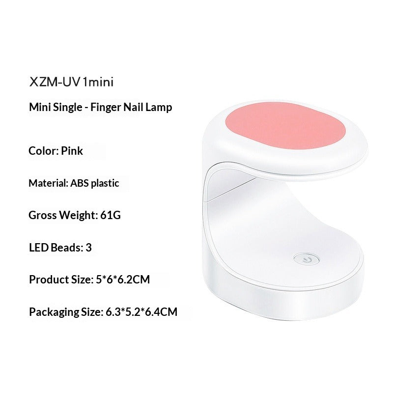 Mini UV LED single-finger nail lamp