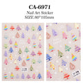 Holiday 5D Santa and elk nail stickers