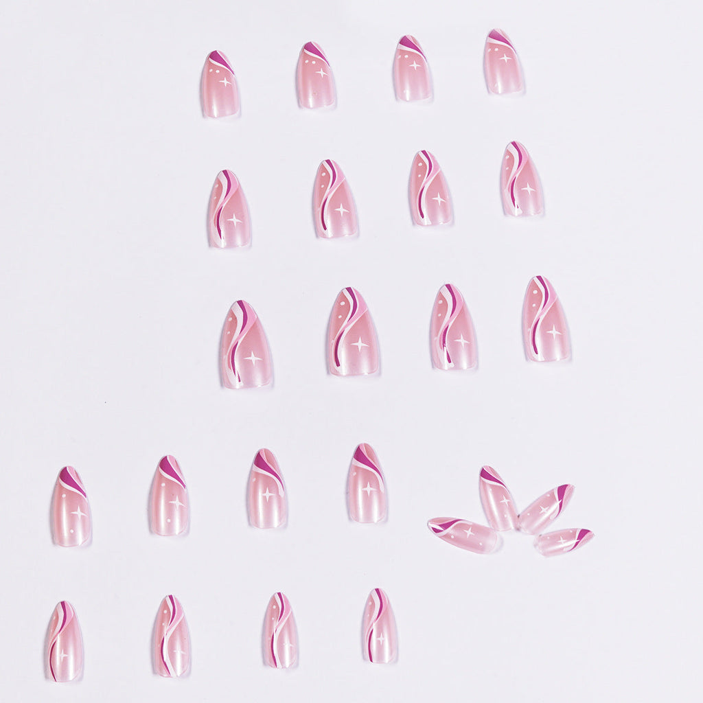 Wave Point pointed press-on nails, alternate view 2