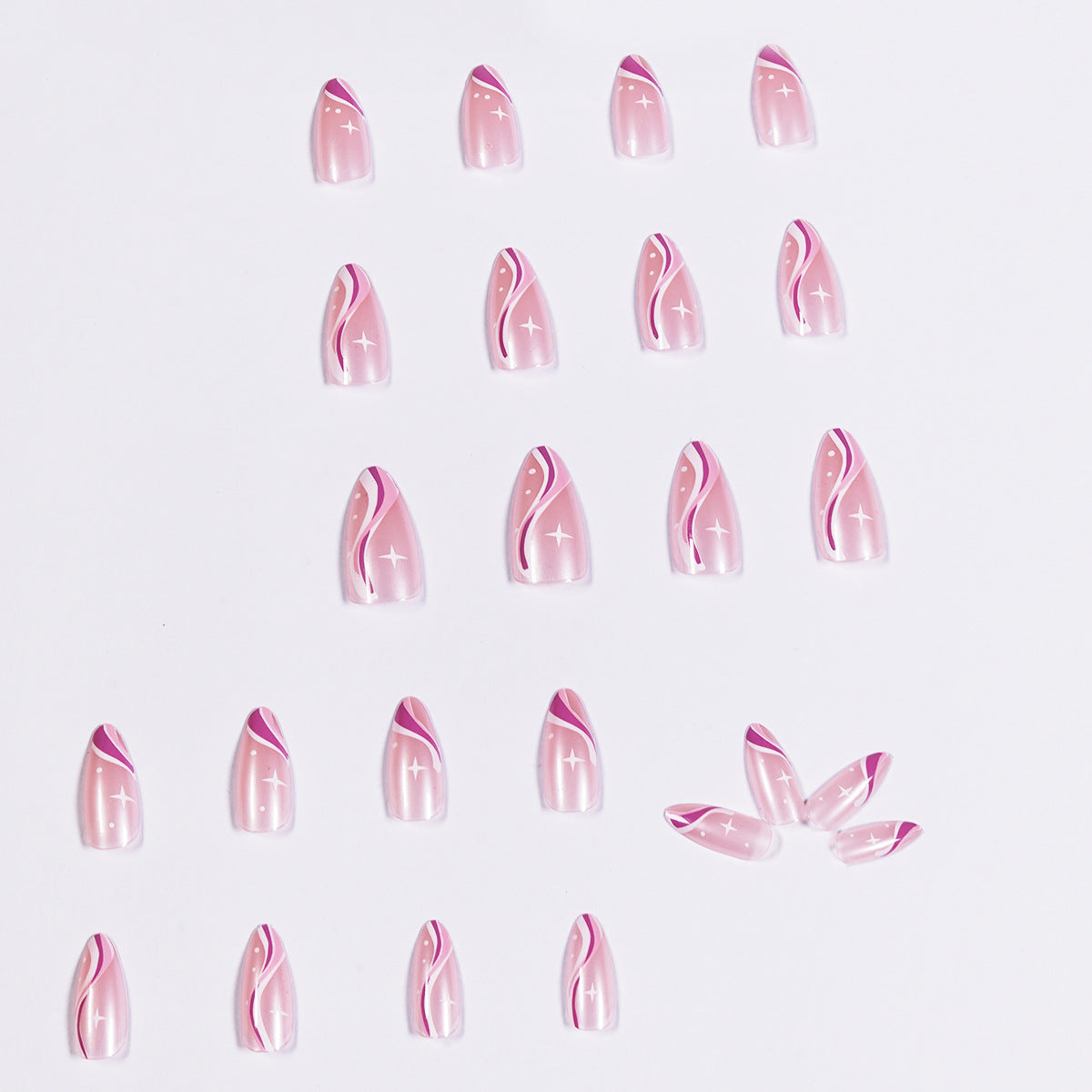 Wave Point pointed press-on nails, alternate view 2