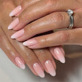 Blush Fade French pink and white almond 30-piece press-on nail set