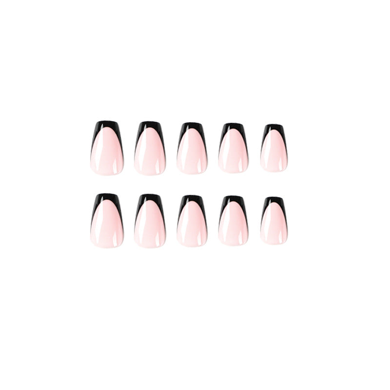 Noir Edge French short ballet press-on nails