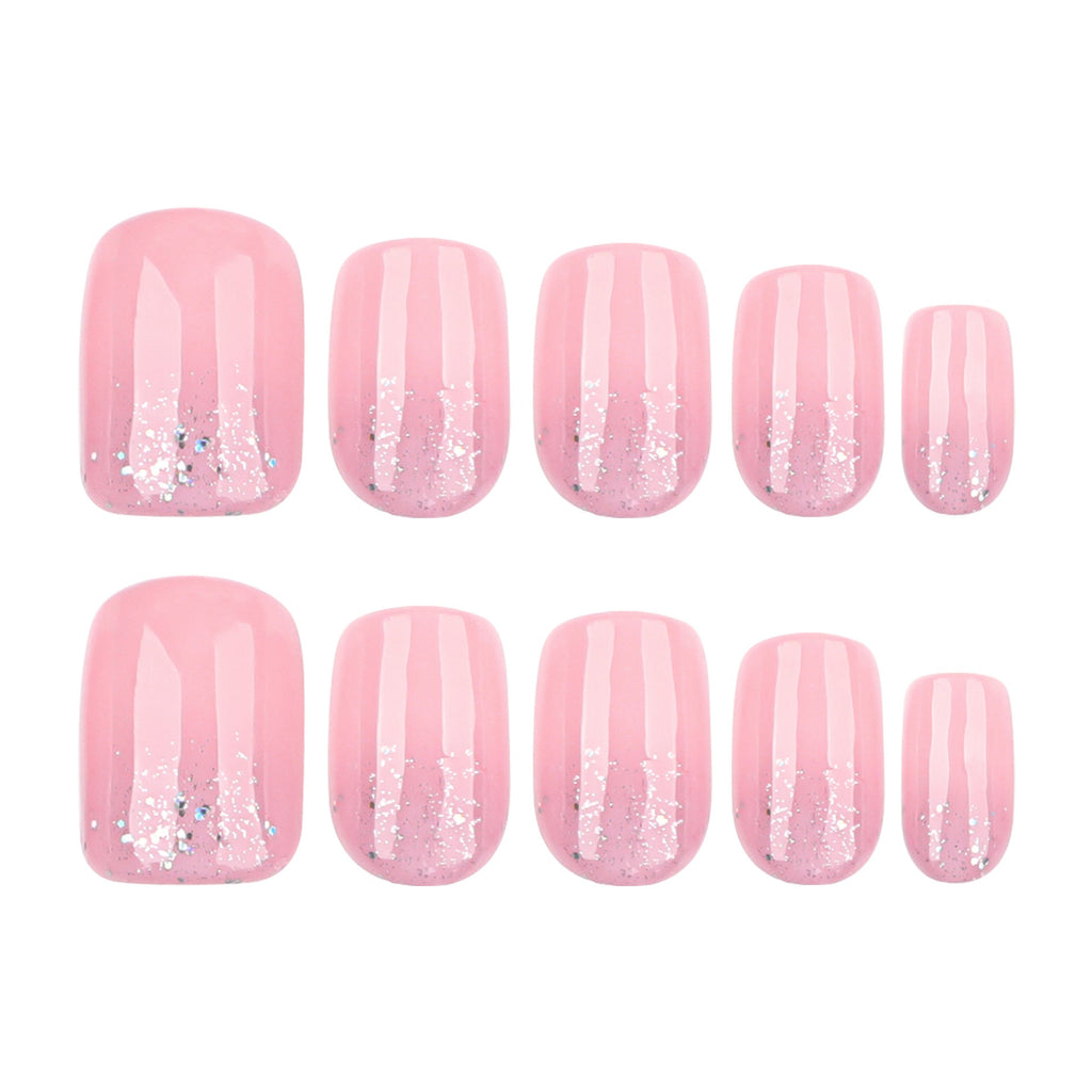 Gilded Reverse French short square press-on nails