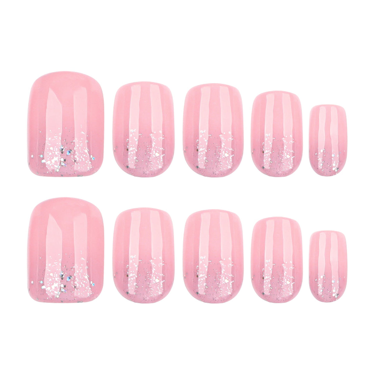 Gilded Reverse French short square press-on nails