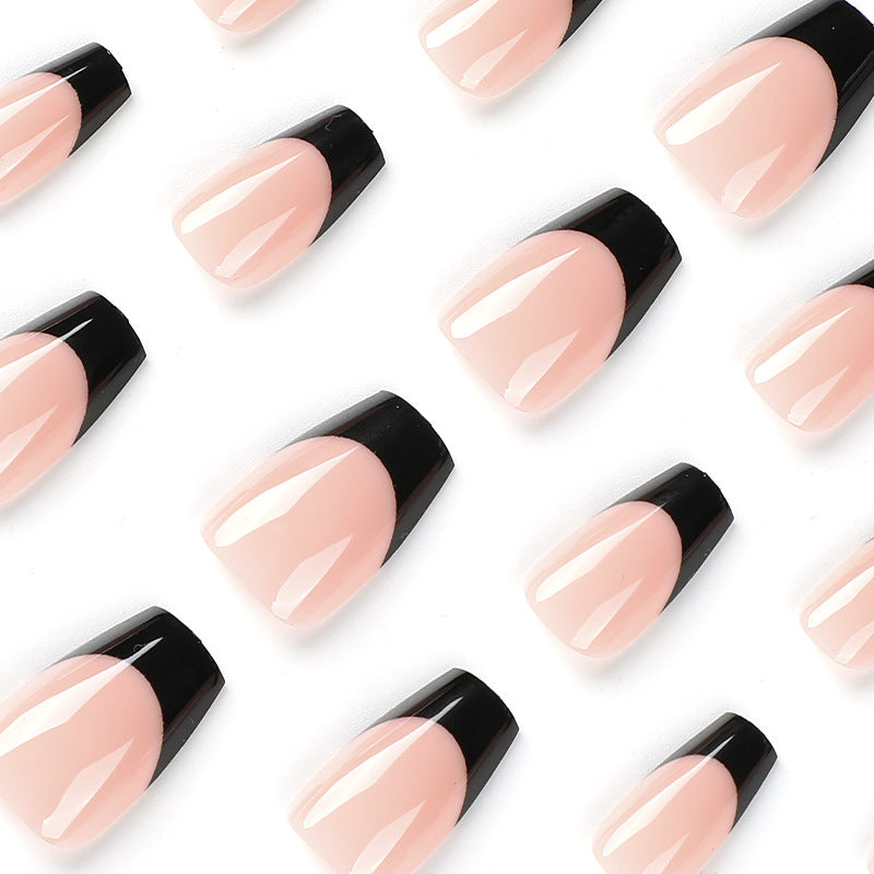 Noir French Edge press-on nails
