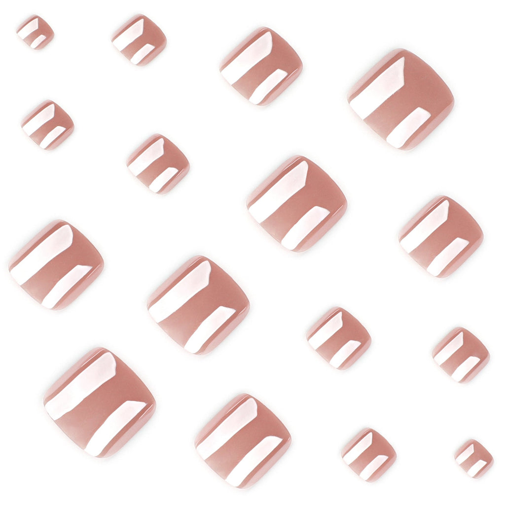 Bare Nude solid press-on toenails