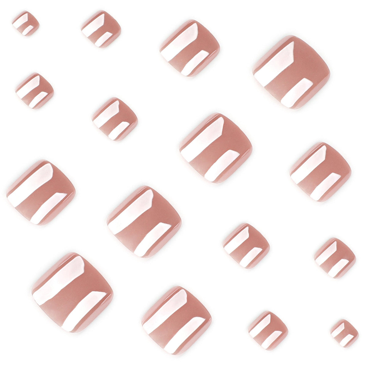 Bare Nude solid press-on toenails