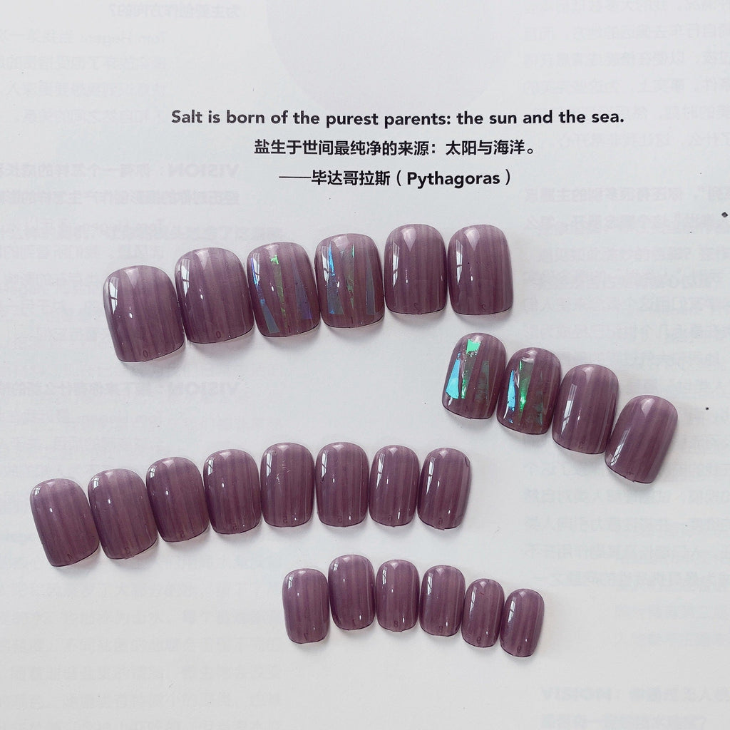 Grape Cellophane purple press-on nails