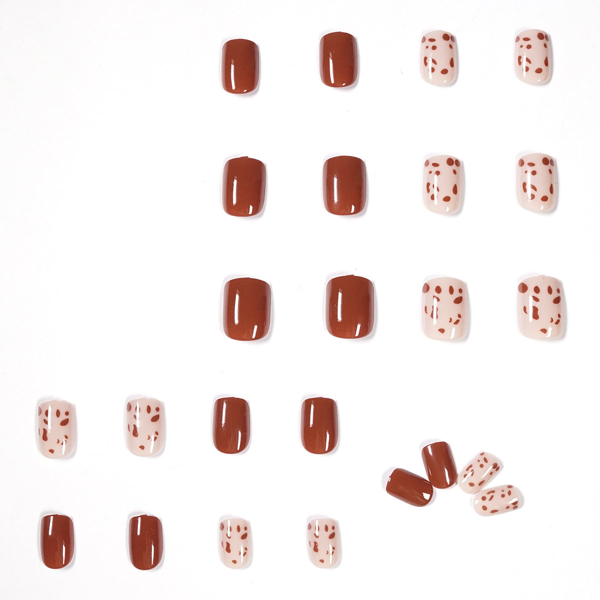 Creamsicle Leopard short press-on nails