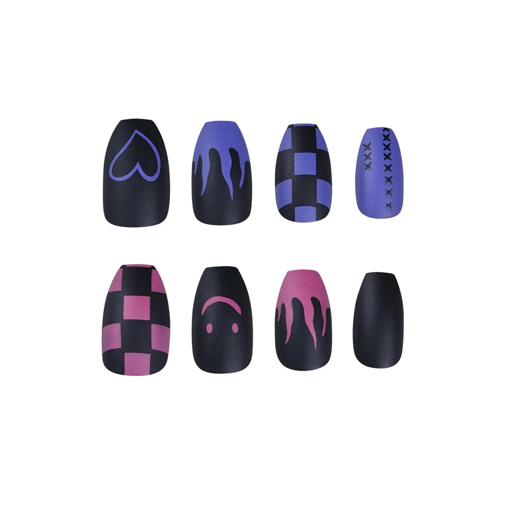 Flame Contrast press-on nails