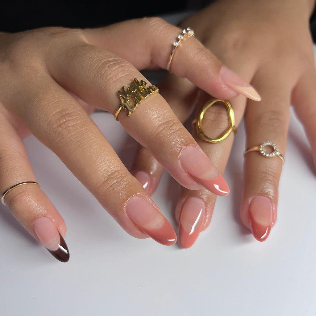 Pink Contrast press-on nails