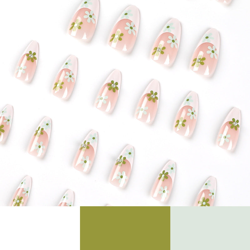 White Blossom French 24-piece press-on nail set, alternate view 4