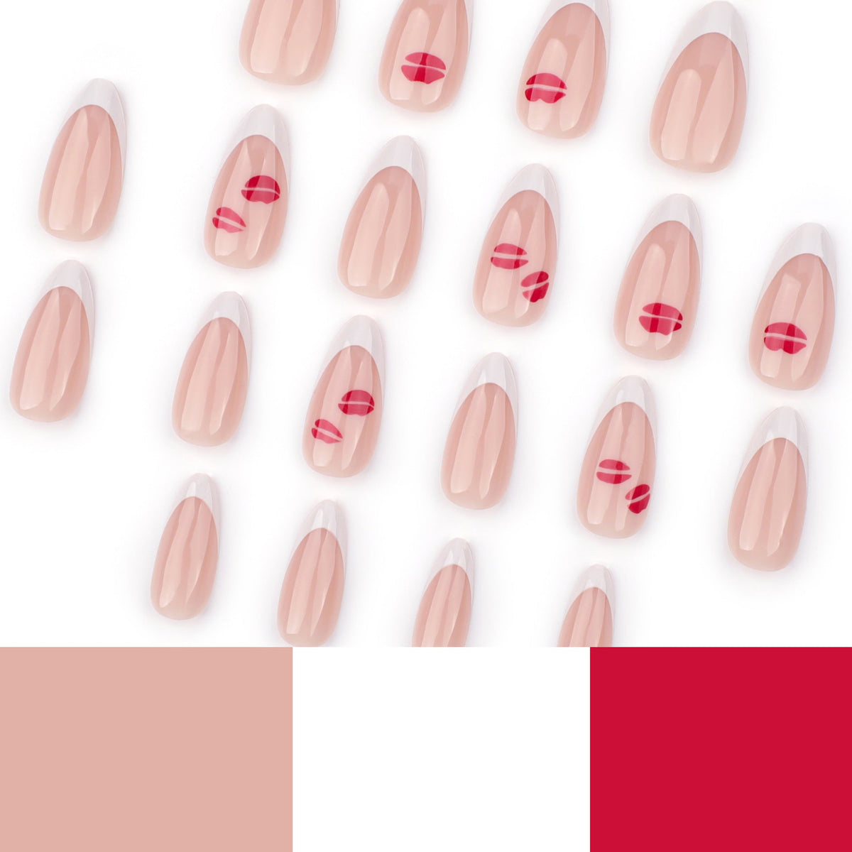 Scarlet Kiss French short almond press-on nails