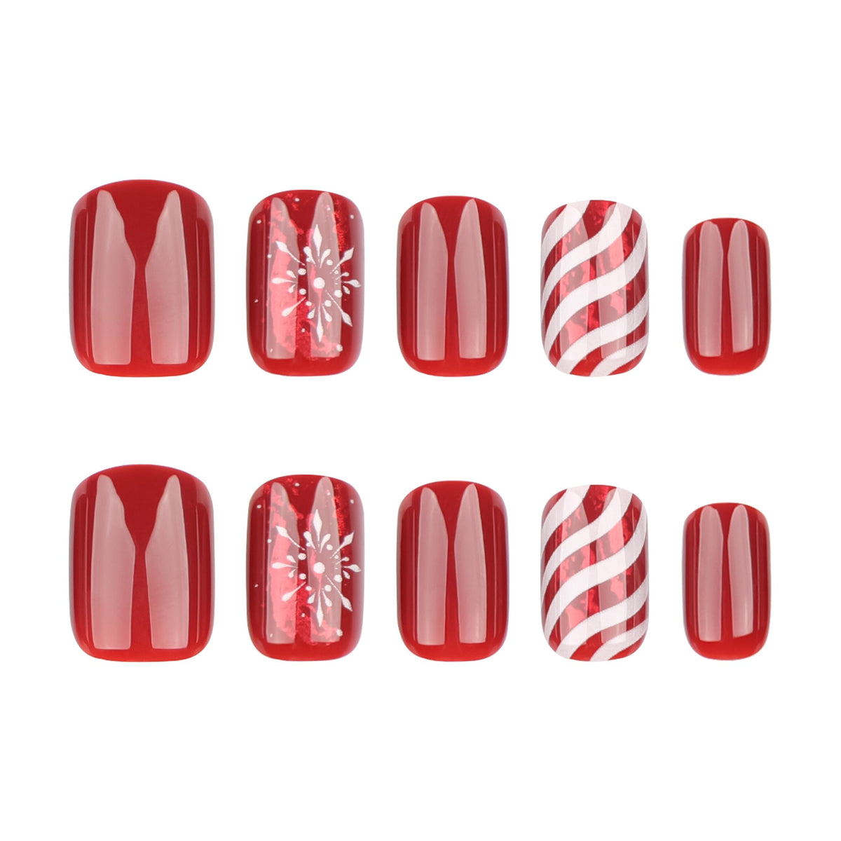 Winter Cheer holiday short almond press-on nails, alternate view 5