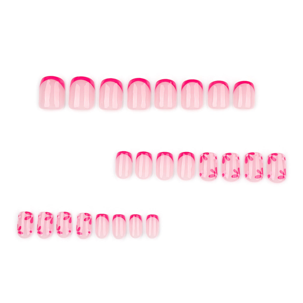 Scarlet Bloom French short square press-on nails
