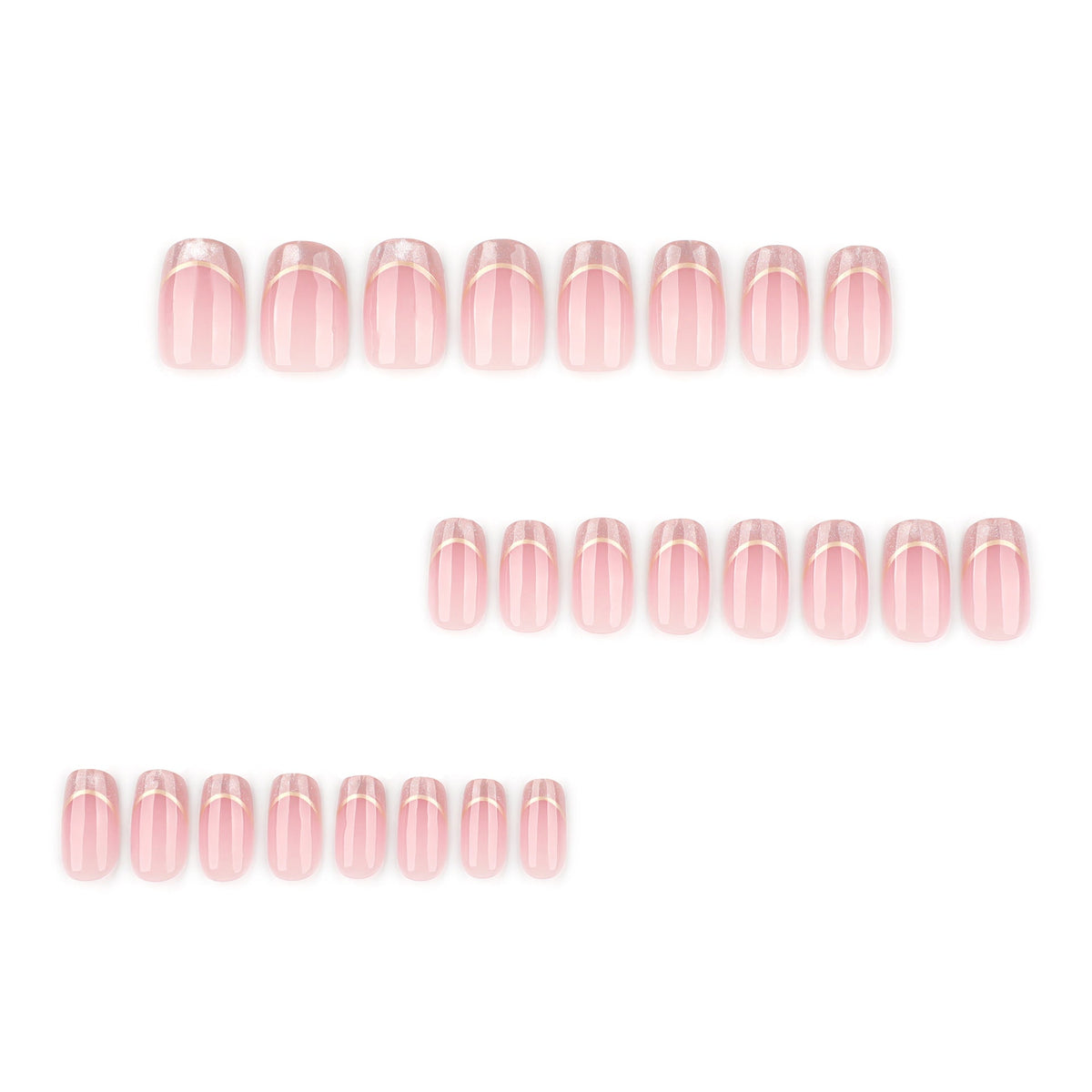 Soft Cat Eye French short square press-on nails