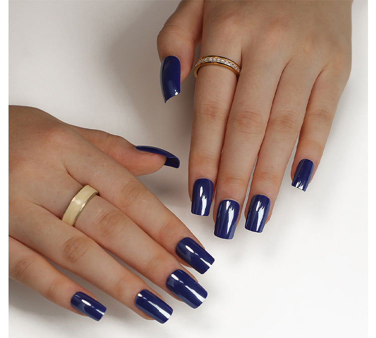Cobalt Blue solid square press-on nails