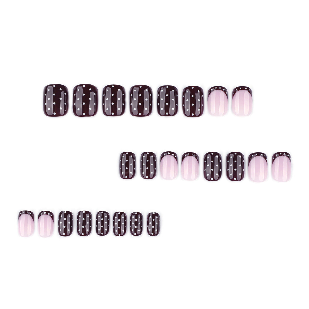 Merlot Dot short square wine red press-on nails