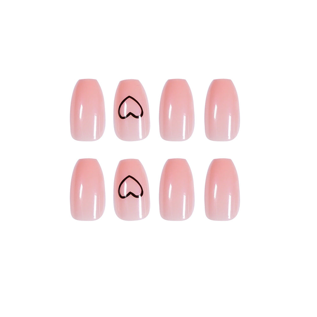Nude Heart Ballet short press-on nails