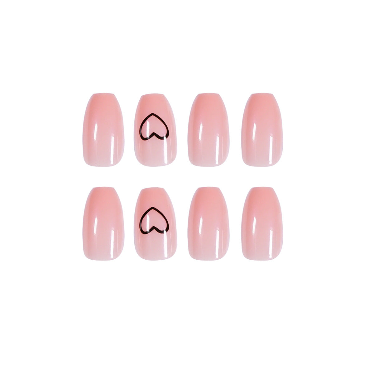 Nude Heart Ballet short press-on nails