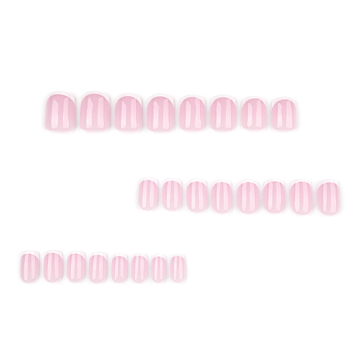 Clean French Square short press-on nails