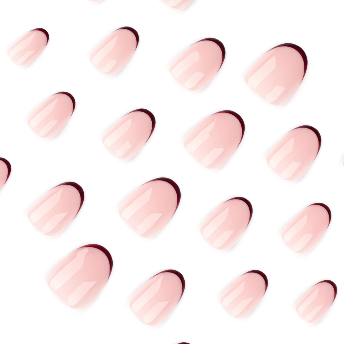 Soft Blush Pearl short oval press-on nails