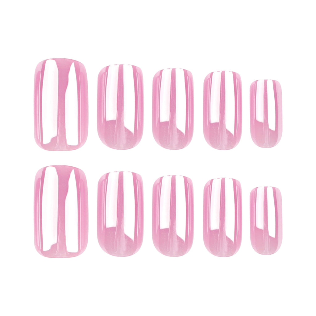 Sweet Pink Square short solid press-on nails, alternate view 5
