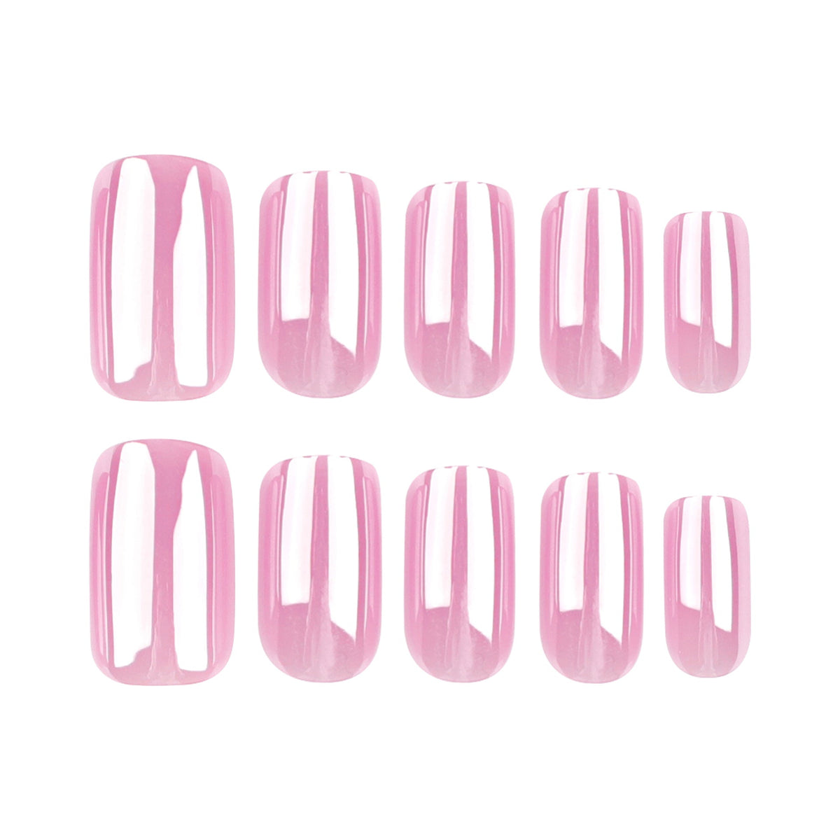 Sweet Pink Square short solid press-on nails, alternate view 5