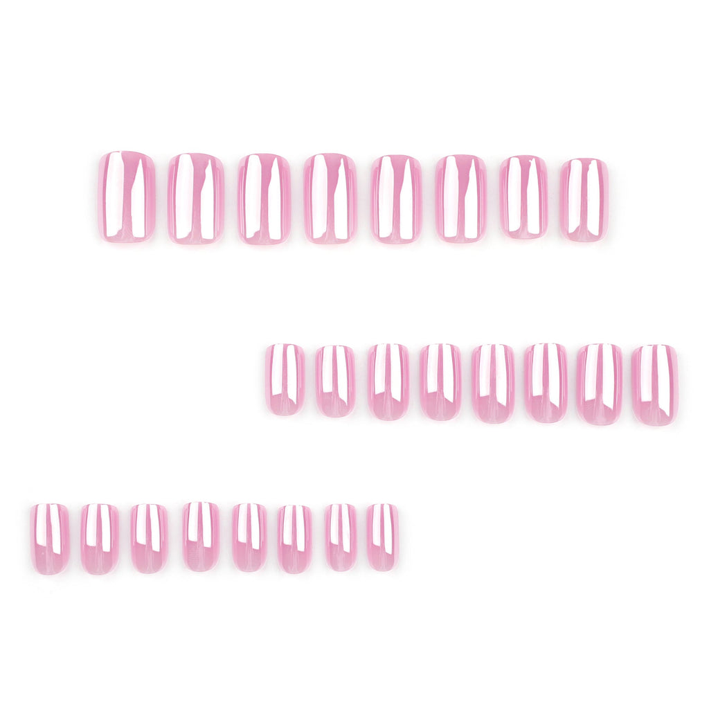 Sweet Pink Square short solid press-on nails, alternate view 2