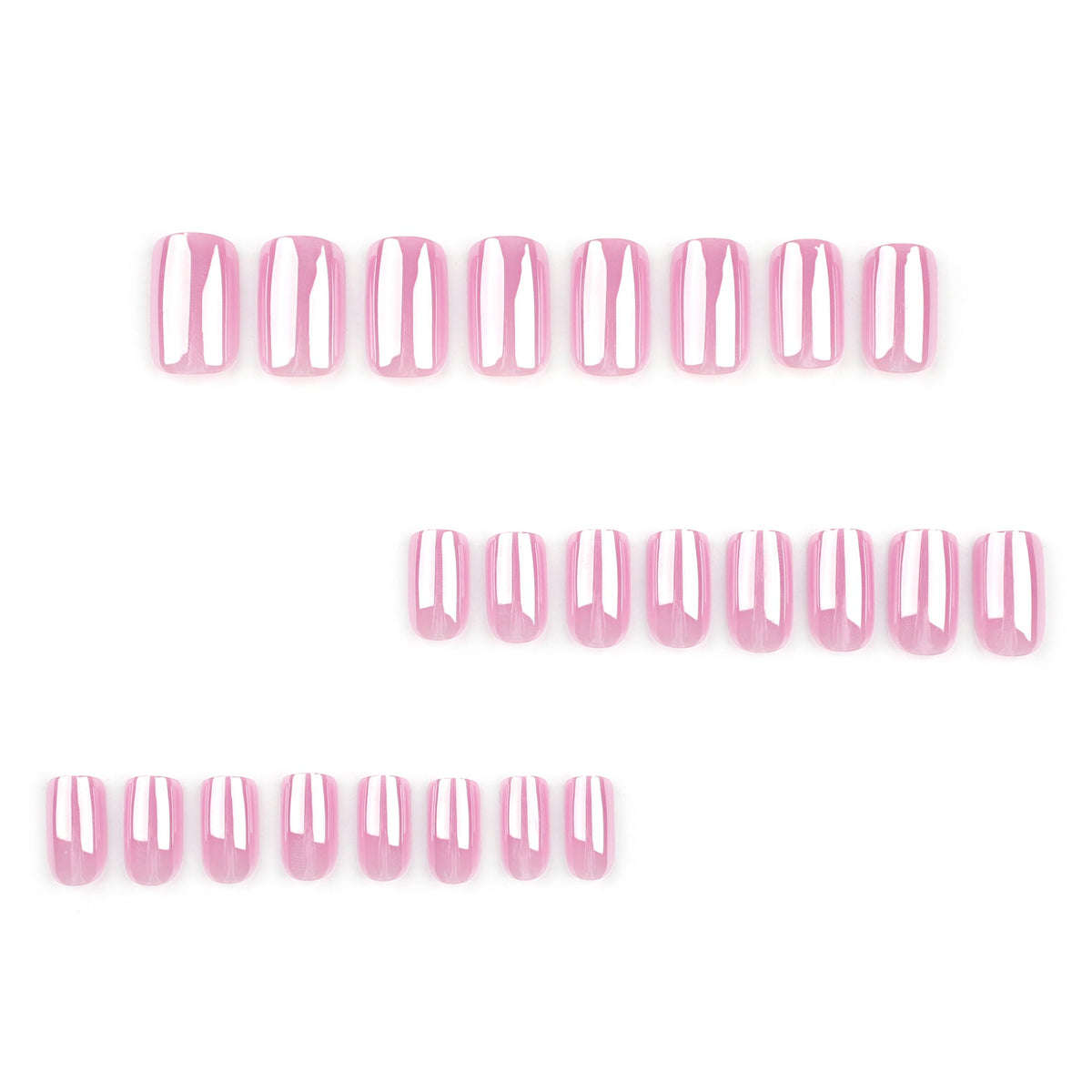 Sweet Pink Square short solid press-on nails, alternate view 2