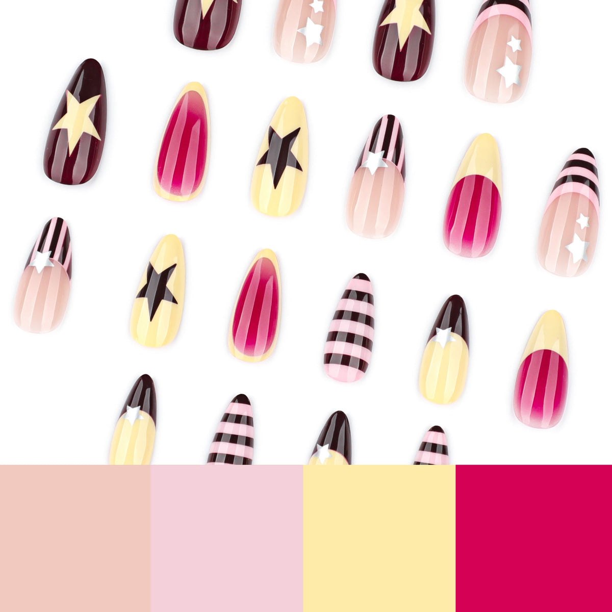 Celestial Star Almond press-on nails