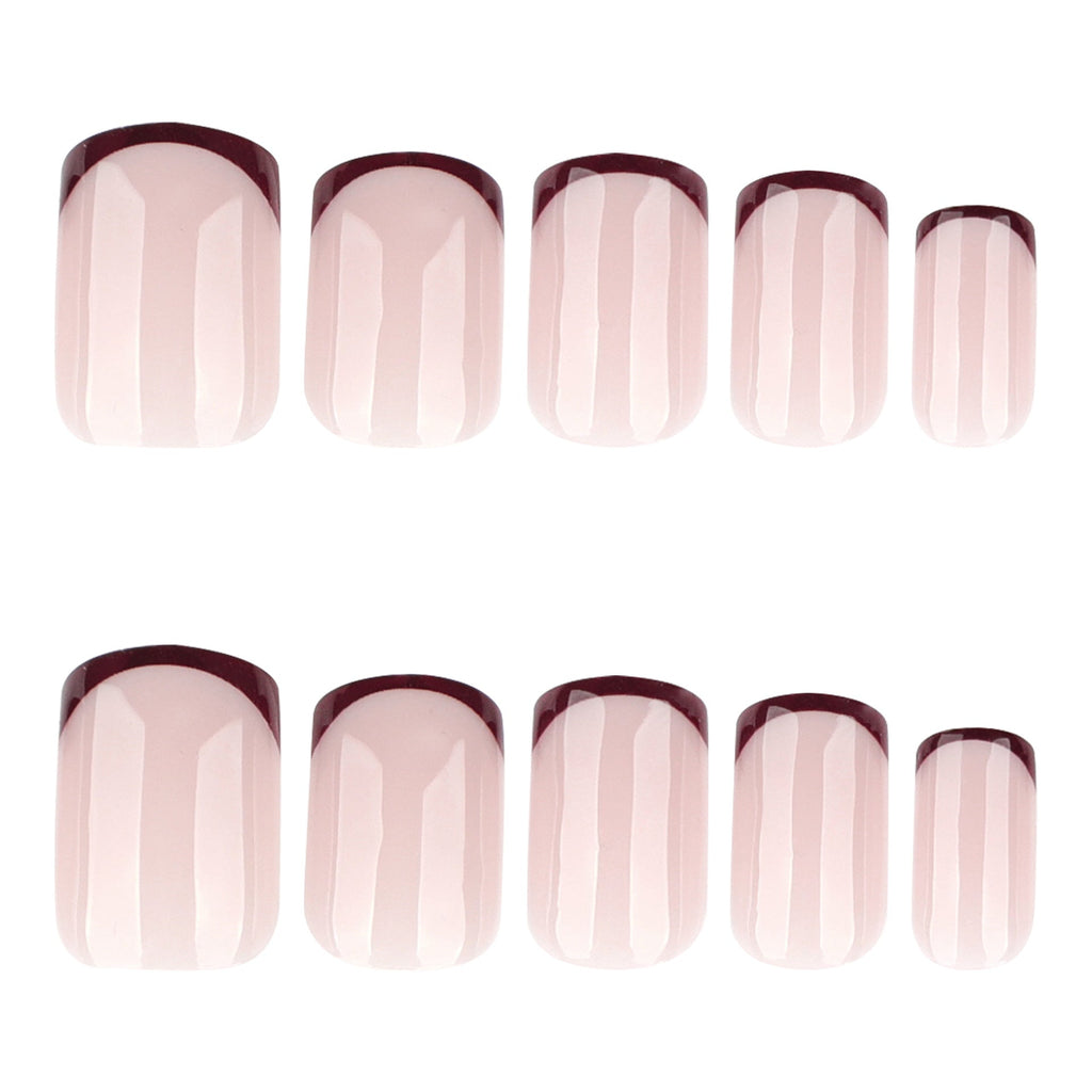 Mocha Metallic French short square press-on nails