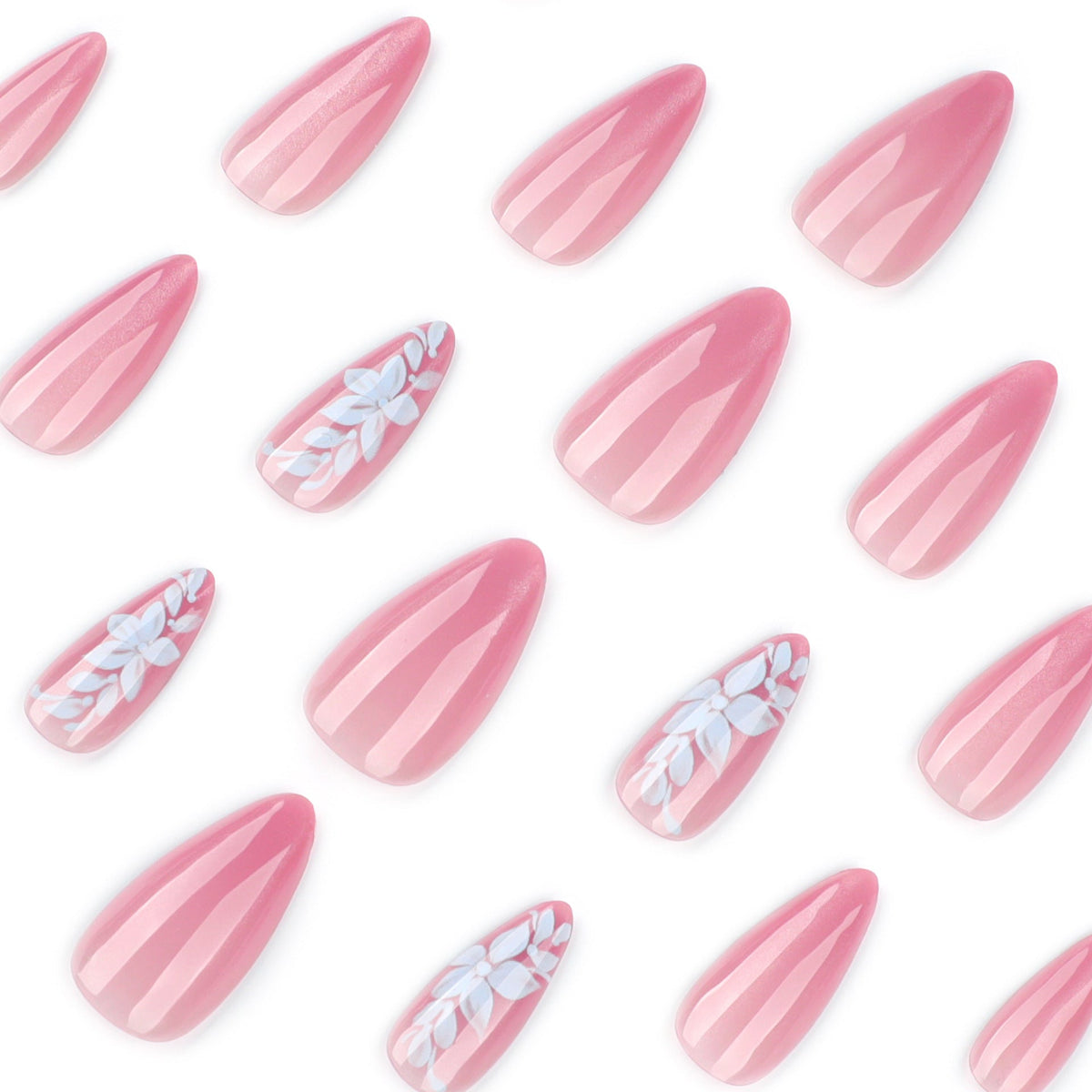 Garden Cat Eye almond press-on nails