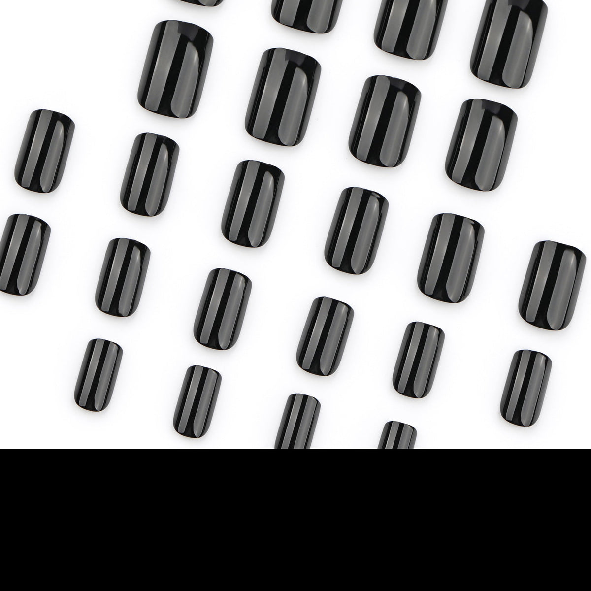 Midnight Black solid press-on nails