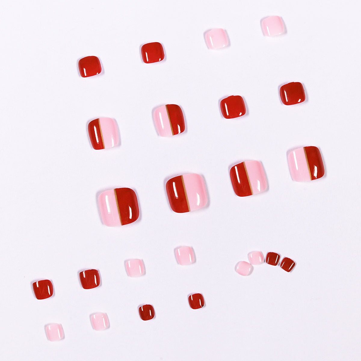 Merlot Blush press-on toenails