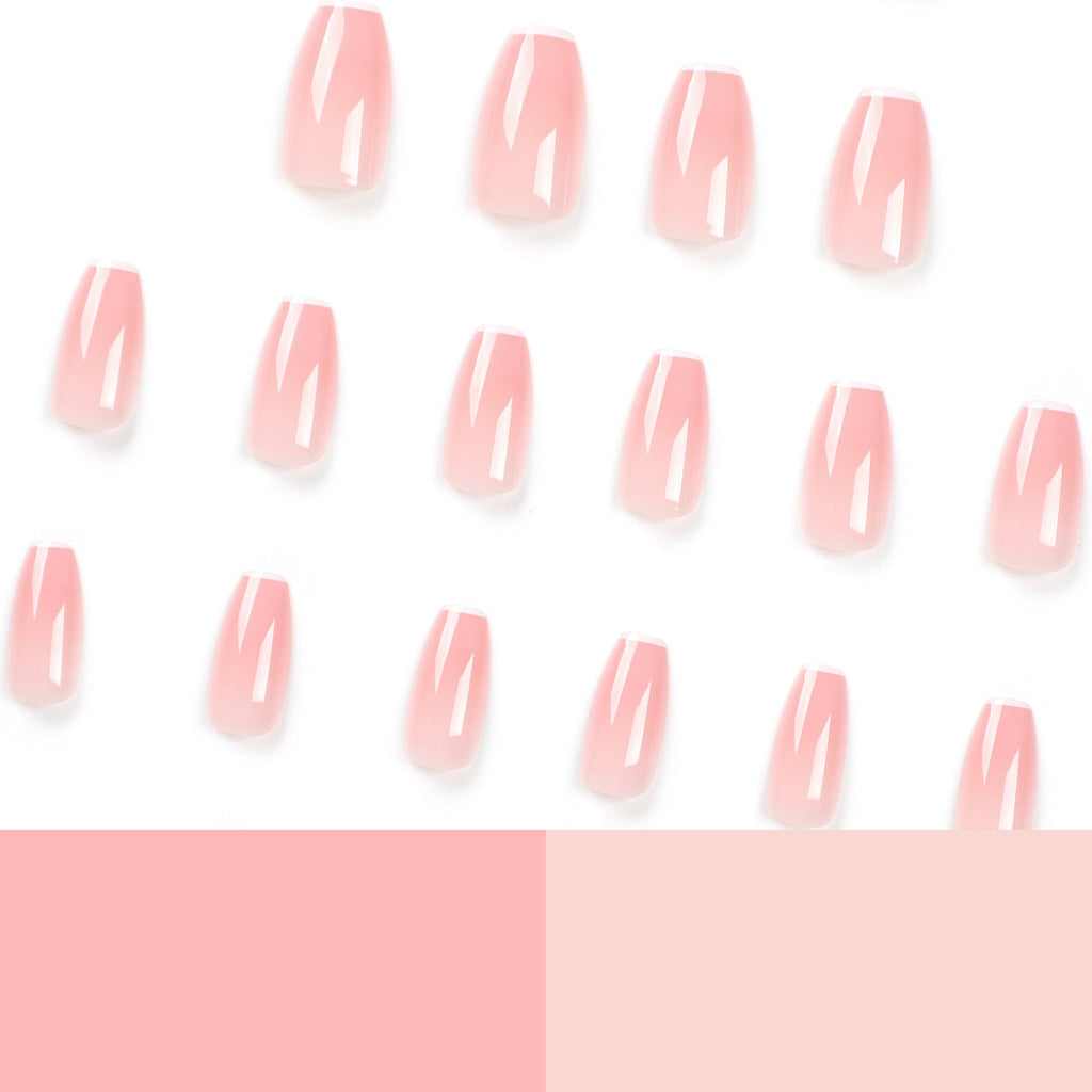 Nude French Ballet white-tip press-on nails