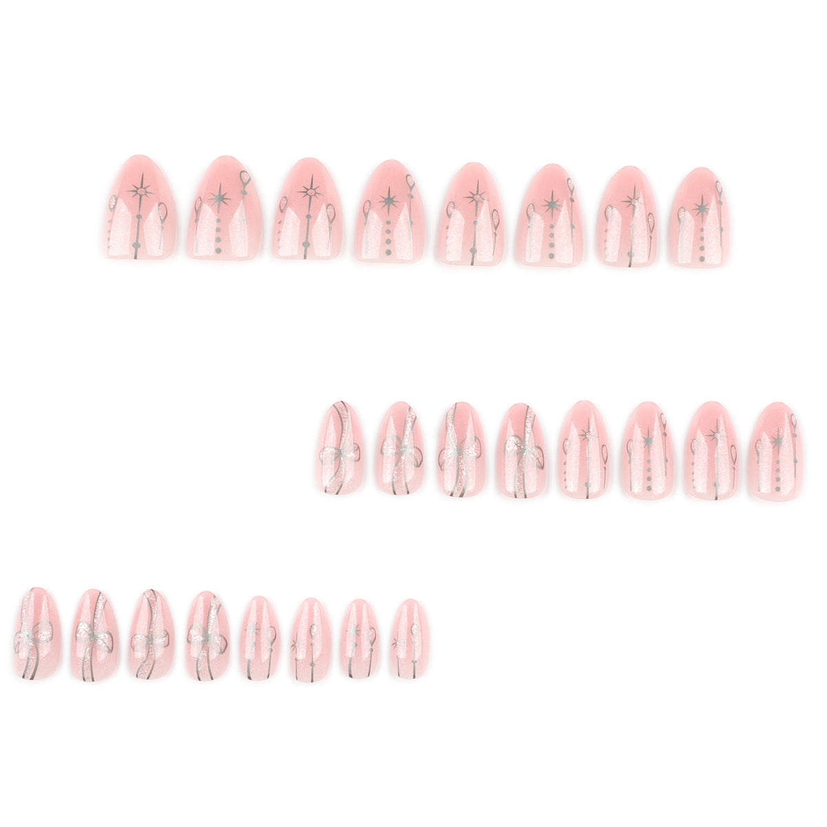 Blush Boheme short almond press-on nails