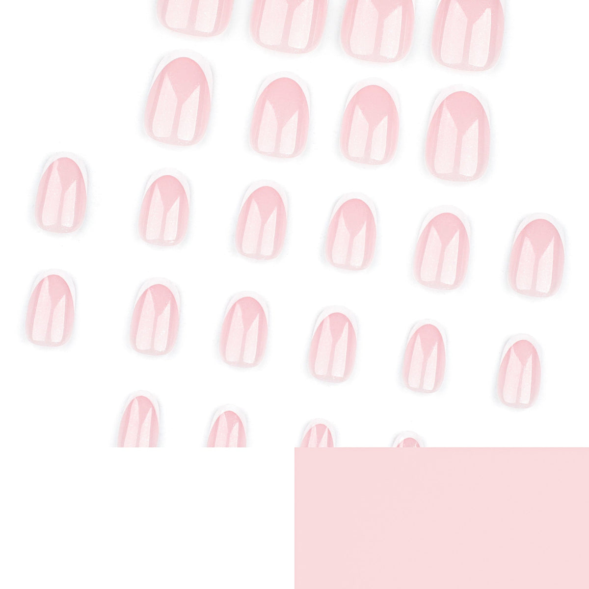 Classic Blush French short round press-on nails