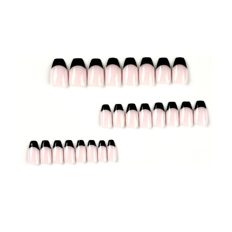 Noir French Ballet short press-on nails