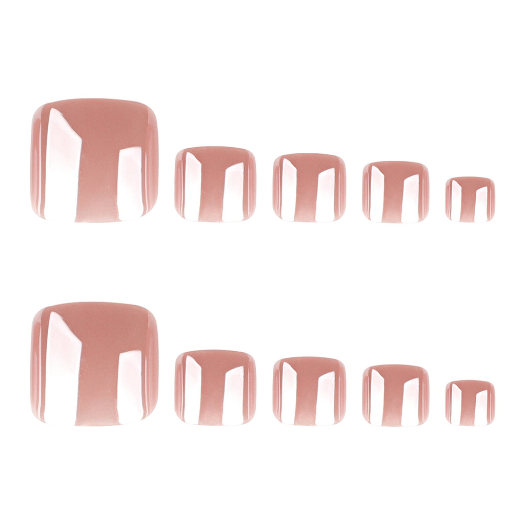 Bare Nude solid press-on toenails