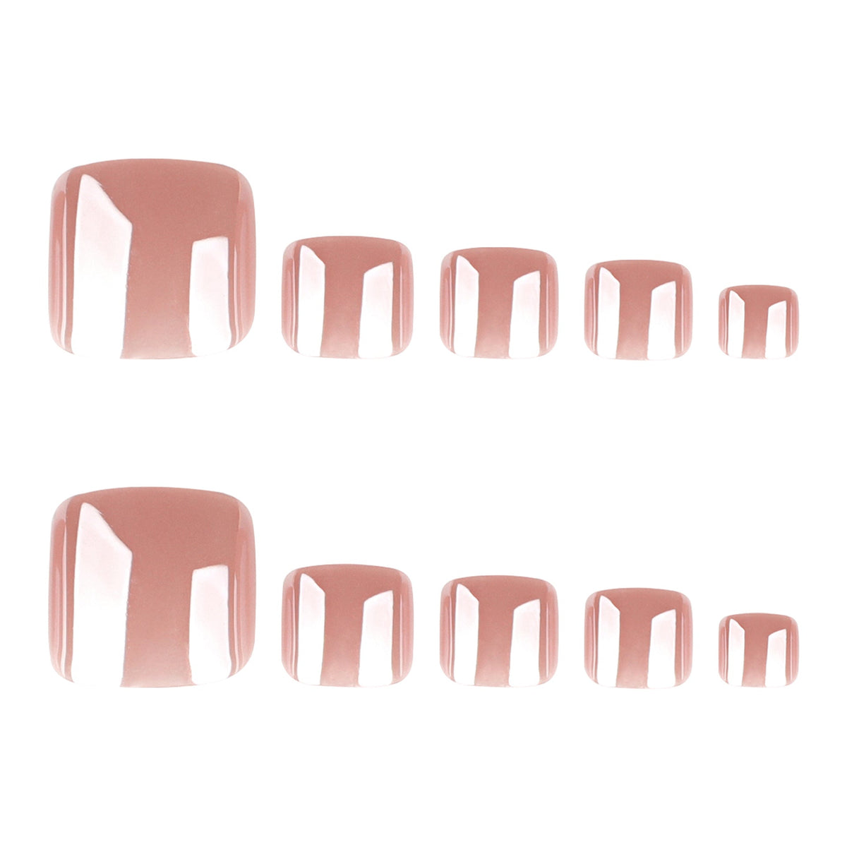 Bare Nude solid press-on toenails