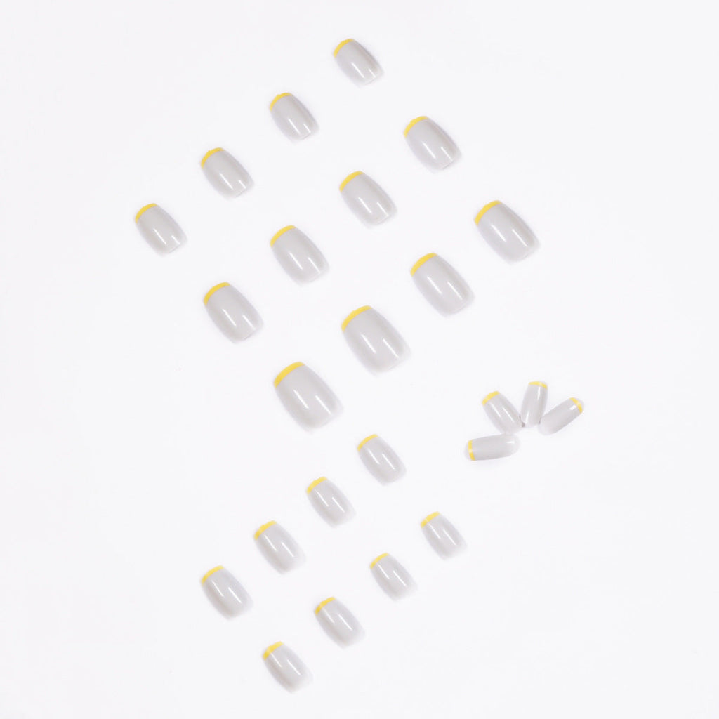 Golden Mustard French press-on nails