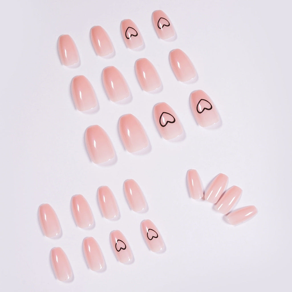 Nude Heart Ballet short press-on nails