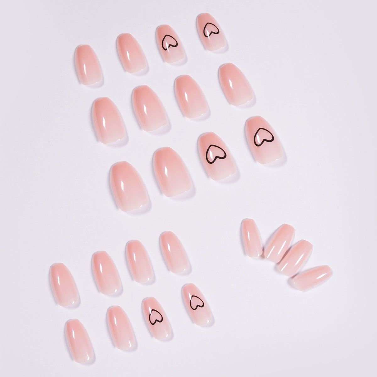 Nude Heart Ballet short press-on nails