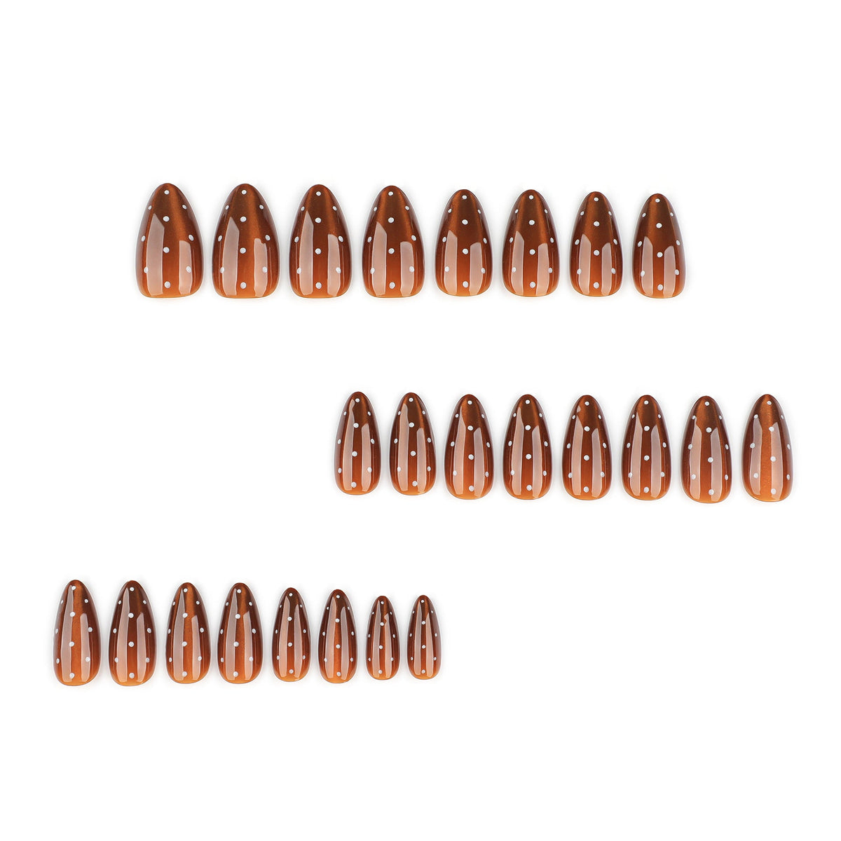 Cocoa Dot Cat Eye brown press-on nails