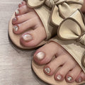 Starlit Cat Eye glitter press-on toenails