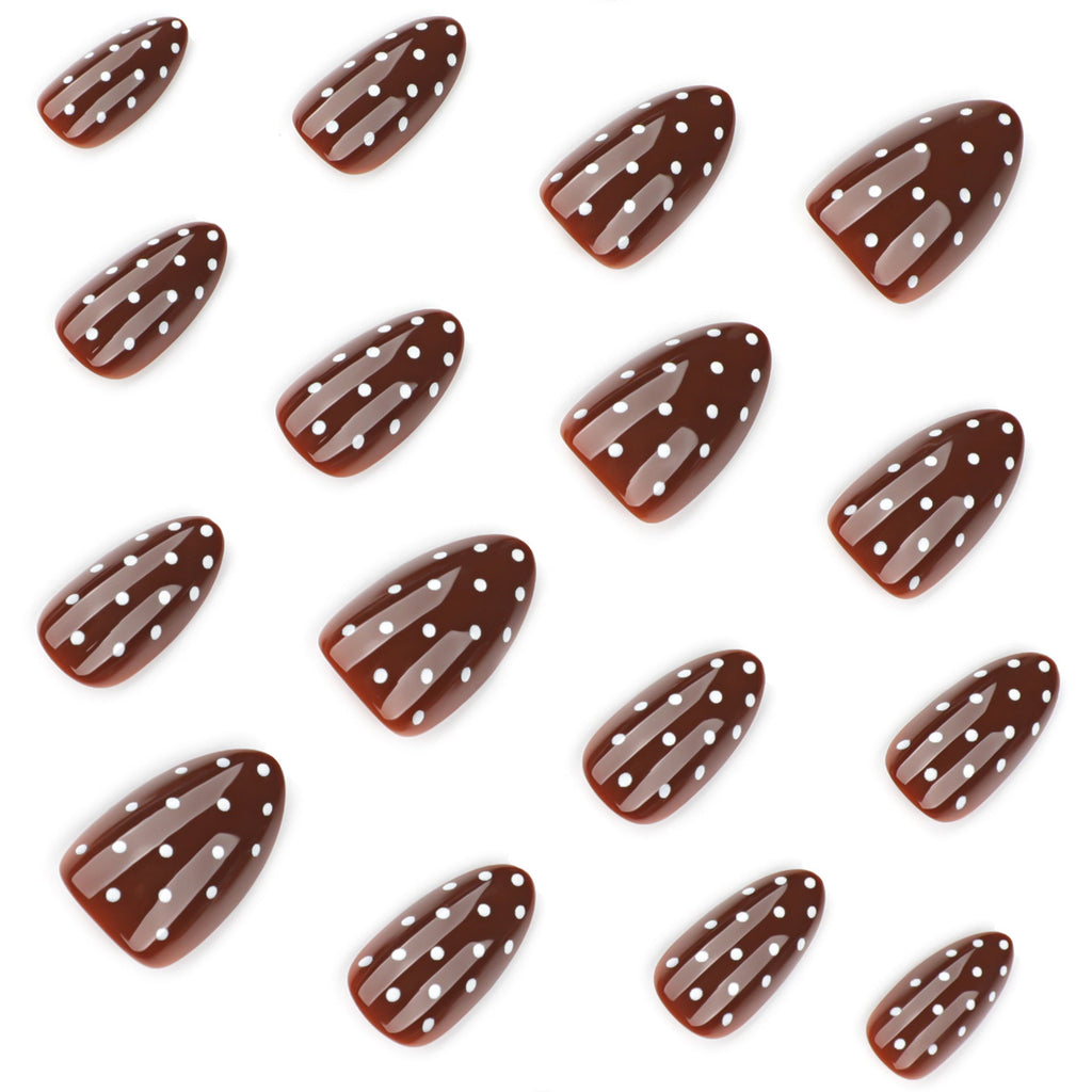 Cocoa Dot retro glossy press-on nails