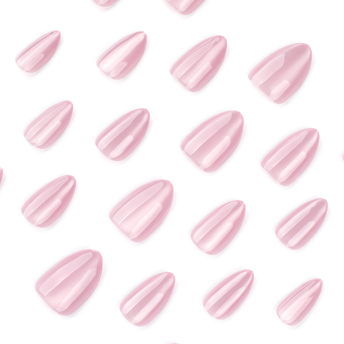 Blush Cat Eye short stiletto press-on nails