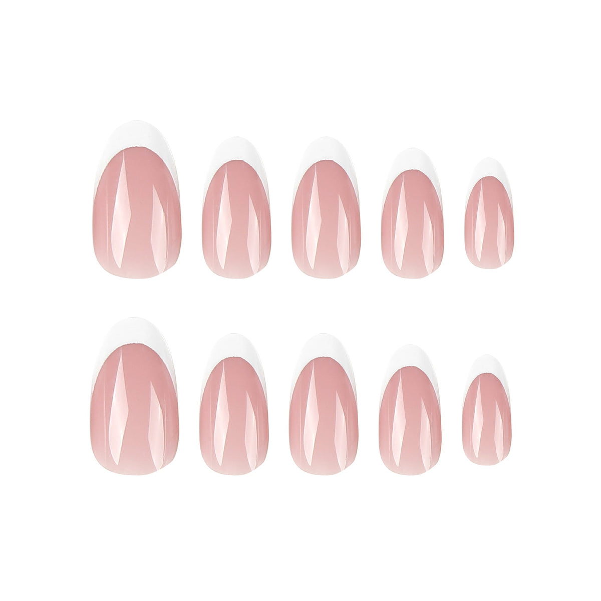 Classic White French short almond press-on nails