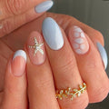 Coastal Starfish French oval press-on nails
